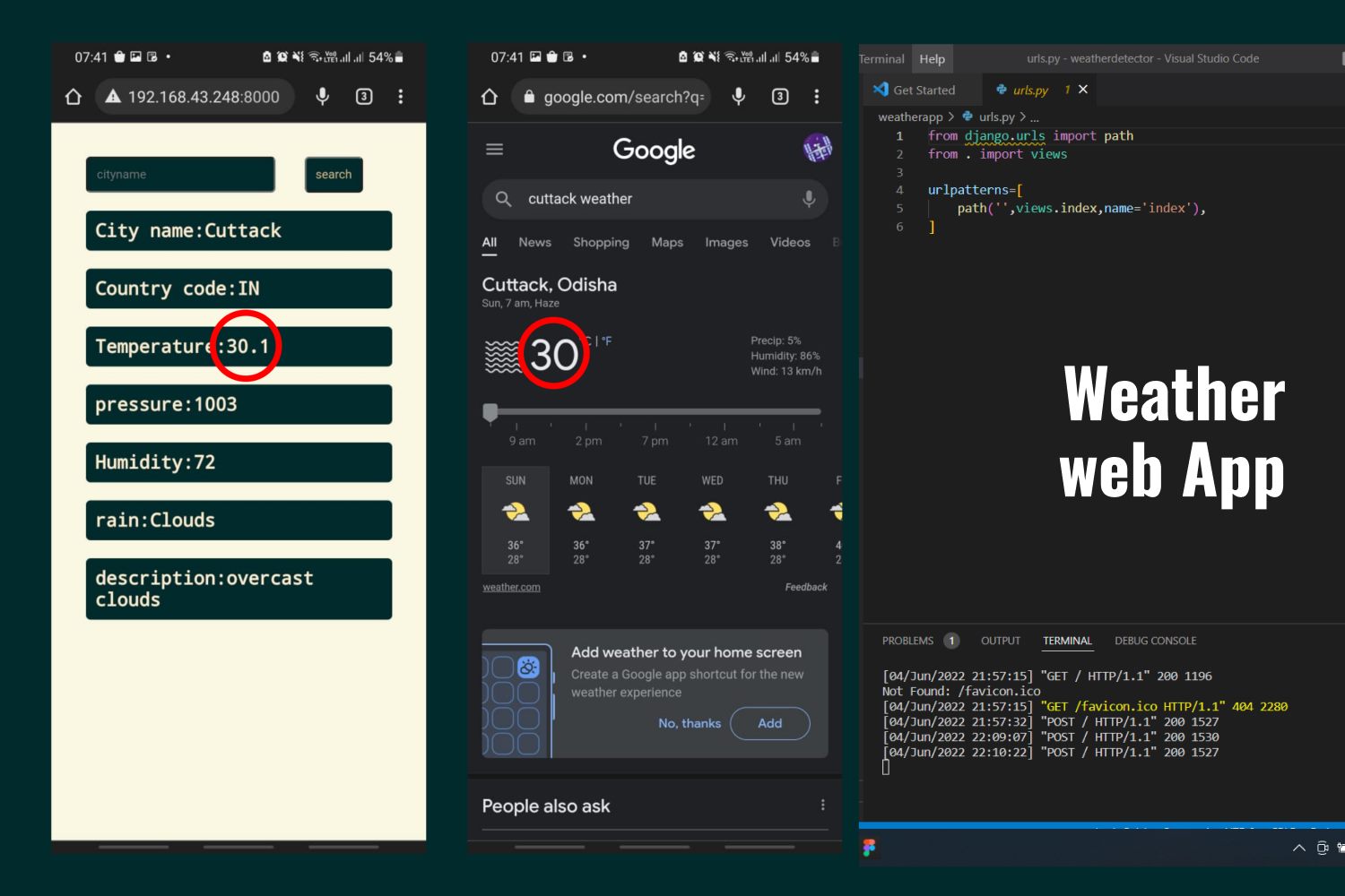 Weather app using Django
